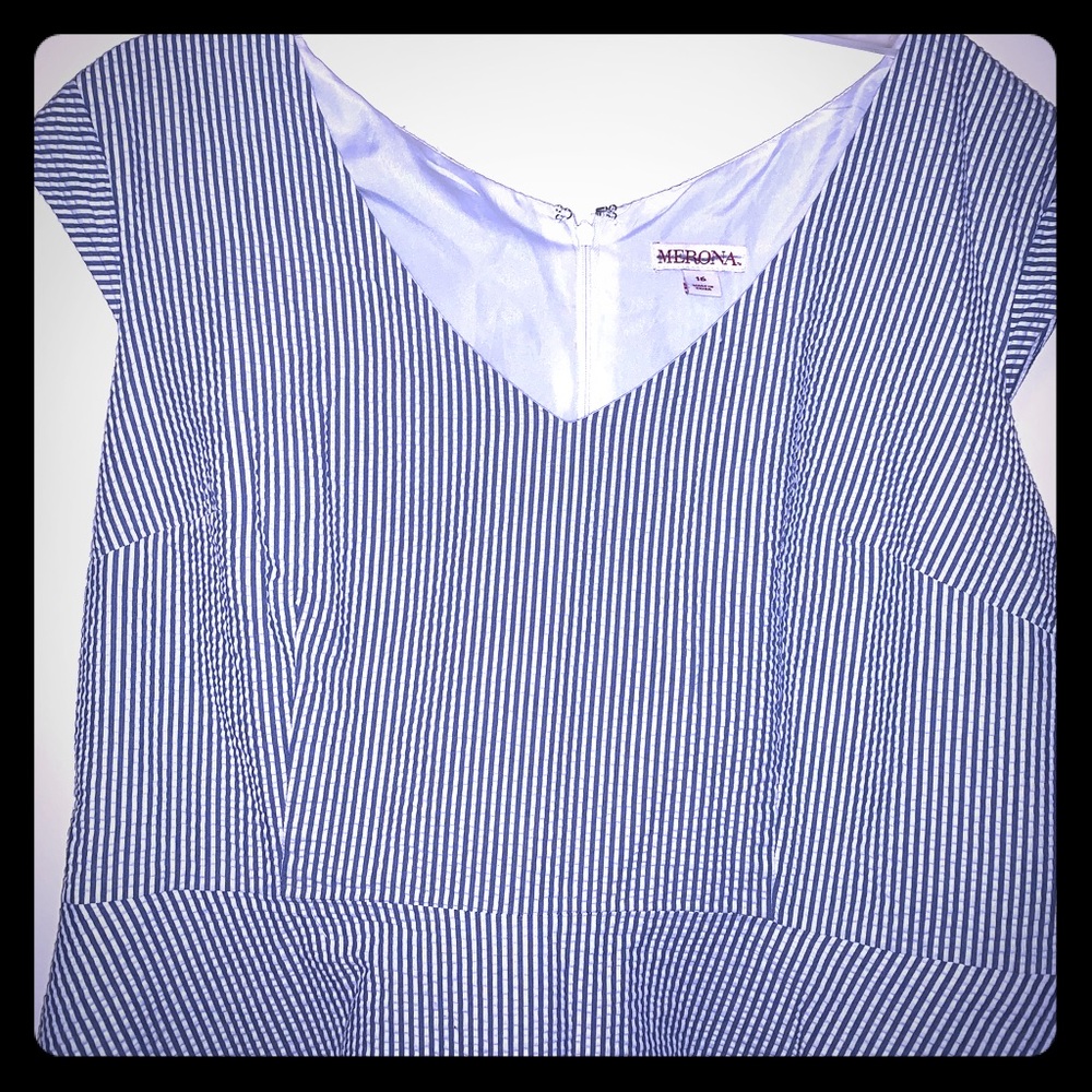 STRIPES! STRIPES! STRIPES! Navy blue and white.